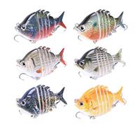 Señuelos de articulados, señuelos articulados - 6X Tilapia Hardbait,Lesiones de manivela de para Agua Dulce y Salada, Accesorios realistas