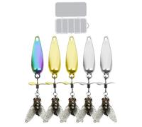 Señuelos de - Cebo de hélice metálico para aguas profundas, mosca realista, 5 piezas, señuelo vibratorio para bar sapo bagre dorado salmón trucha de agua dulce río mar lago y pantano