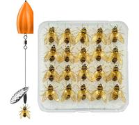 Señuelos de con mosca, 20 señuelos simulados en forma de abeja con estuche | Cebos realistas con estuche para lagos Ríos estanques mar - Atún Lucio Trucha