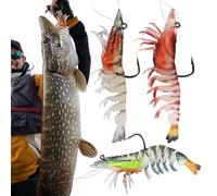 Señuelos de de agua salada, Lres de plantillas, 3X cebos de natación de camarones - Señuelos de Bass TPE, plantillas de innovadoras, kit de de agua salada para trucha dorada