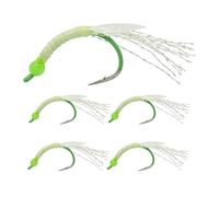 Señuelos de, Juego de 5 cebos Artificiales Luminosos, señuelos con Cola Reflectante de 4,5 centímetros para Bar - para Pescador de Agua Salada, Exterior, Noche, Perca, camarón, Gato