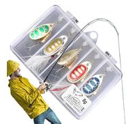 Señuelos de para Agua Dulce, Cebo de, Kit de señuelos giratorios, Kit de de Metal, con Caja de Aparejo para Trucha de salmón