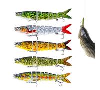 Señuelos De para Bar - Señuelos De Onda Realista,5 Piezas De Swimbaits con Articulado Ondulantes | para Pescadores Más Capturas De Agua Salada Trucha Perca Pescado Y Al Aire Libre