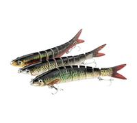 Señuelos de para Percas - Cebos de Simulados - Juego de Señuelo de 3D Realista Multijunta para Orilla, Aguas Profundas, Agua Dulce, Bote, Kayak, Río