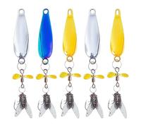 Señuelos de para truchas - 5 Piezas Fly Spinner Metal Bait - Kit de Cuchara Reflectante Gear para el río Saline River Trout Pike Salmon Walleye Catfish Bluegill Shad Crappie