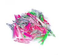 Señuelos de pesca, 10 piezas luminosos de pulpo y calamar, colores mezclados al azar, material de PVC, para todos los pescadores (7 cm de color mezclado al azar)