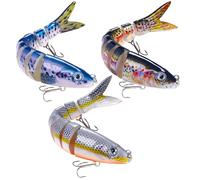 Señuelos de pesca biónicos de fluir lento, lucio artificial con varios bordes de pesca con anzuelos triples para carnasero pescado, lucio y trucha (B)