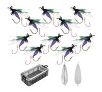 Señuelos de pesca con mosca para Black Bass | Kit de señuelos de pesca con mosca - Atractivo doble anzuelo 10 piezas cebos para agua dulce agua salada hombres camping aventuras al aire libre padre