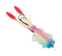 Señuelos de pesca con trampa de calamar luminosa UV suave aparejado con aleta de pescado para lubina, atún, mero, plantilla de pesca de 15 cm, 55 6 g, reflexión de luz multiángulo (A1066)