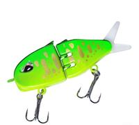 Señuelos de pesca de 6 cm impresos en 3D para lubina y trucha con doble gancho para mayor eficiencia (verde)