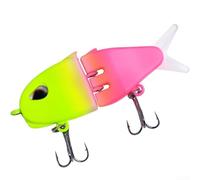 Señuelos de pesca de 6 cm impresos en 3D para lubina y trucha con doble gancho para mayor eficiencia (amarillo rosa)