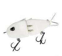 Señuelos de pesca de 6 cm impresos en 3D para lubina y trucha con doble gancho para mayor eficiencia (blanco)