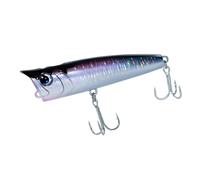 Señuelos de pesca de agua salada de superficie, señuelo flotante de pesca de surf, cebos fluyentes anzuelos triples, con ojos 3D para bar, trucha, dorado, gallineta