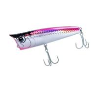 Señuelos de pesca de agua salada de superficie, señuelo flotante de pesca de surf, cebos fluyentes anzuelos triples, con ojos 3D para bar, trucha, dorado, gallineta