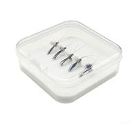 Señuelos de pesca de moscas de trucha, 5 unidades, insectos de imitación para agua dulce y SFor altwater, organizados en caja impermeable (negro)