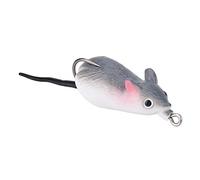 Señuelos de pesca para ratón, 2 unidades, de goma suave de agua dulce, para ratones, señuelos de pesca, cebo artificial, anzuelos de lubina, cebo doble, gris