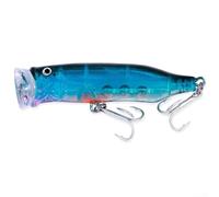 Señuelos de pesca Popper de 7 cm, 10 g, cebo artificial duro con ojos 3D, cuerpo brillante, Wobblers para lubina, trucha, agua dulce, agua salada, equipo de pesca en cinco colores disponibles (azul)