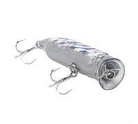 Señuelos de pesca Popper de 7 cm, 10 g, cebo artificial duro con ojos 3D, cuerpo brillante, Wobblers para lubina, trucha, agua dulce, agua salada, equipo de pesca en cinco colores disponibles (azul