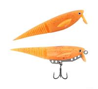 Señuelos de pesca, señuelo de pesca de cebo suave con alas flotantes ajustables que se hunden, cola de pez realista para acción natural de natación, atrapa lubina (naranja brillante)