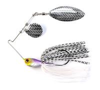 SeñUelos De Pesca Señuelos de Alambre con Forma Cuchara y Gancho Stinger 18 g/21 g for Pesca lubina(Purple White,1PC-18g)