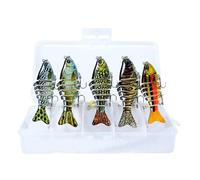 Señuelos de pesca, señuelos de pesca de barra, kit de señuelo de pesca - Juego de 5 señuelos de pesca realistas, falsos señuelos artificiales, herramientas de pesca, accesorio para bar, trucha, perca