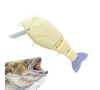 Señuelos de pesca sin pintar, Jig flotante sin pintar de 12,4 cm - Señuelo de pesca para hacer mismo con cuerpo 3 secciones | para lagos Estanques bordes de mar costero exterior principiantes