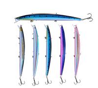 Señuelos de Pesca Spinning - Minnow Spinning Lubina - Señuelos Spinning mar - Señuelos Flotantes Artificiales - Cebos Lucio/Black Bass/lubina - Pesca pantano y mar -5 Piezas - 18cm y 24 Gramos