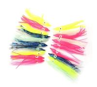 Señuelos de Pesca Suave, 20 Piezas Falda de Calamar de Pulpo Faldas de Señuelos de Pesca Señuelos de Pesca de Arrastre de Agua Salada Señuelos de Pesca de Plástico Cebos para Pesca Dulce Agua Salada