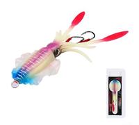 Señuelos de pesca suave aparejada trampa de calamar 15cm 55 6g UV luminoso Jig con aleta de pescado para lubina atún mero caballa (A1067)
