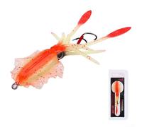 Señuelos de pesca suave aparejada trampa de calamar 15cm 55 6g UV luminoso Jig con aleta de pescado para lubina atún mero caballa (A1068)