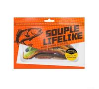 Señuelos de pesca suaves, 10 piezas de señuelos de cola de aguja en espiral inversa, cebo de baile ligero para pesca de lubina negra, cebo suave flotante (8,5 cm B)