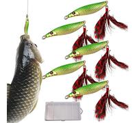 Señuelos De Pesca Swimbait | 5 Piezas De Spinners Metálicos De Lentejuelas Reflectantes - Señuelos De Tipo Swimbait para Bar,para Hombres Y Padres Principiantes Y Profesionales Río Agua Salada Y Agua