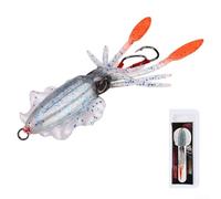Señuelos de pesca trampa para calamares de 15 cm, 55 6 g, plantilla luminosa UV suave con múltiples ángulos reflectantes para el mero de atún rojo (A1066)