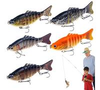 Señuelos Flexibles para la del Lucio, señuelos robóticos para | robótico de múltiples articulaciones con anzuelos para bagre, Bar, Agua Salada, Lago y río