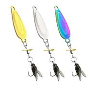 Señuelos Giratorios | Cebo Nadador Artificial,3 Piezas Señuelos Portátiles de Metal 3D con Hélice Herramienta de Pesca para Pesca Deportiva en Agua Dulce Estanques Ríos Embalses