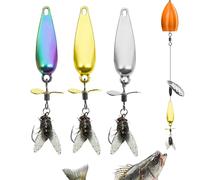 Señuelos Giratorios de Pesca, Anzuelo con Lentejuelas, 3 Piezas Señuelos Portátiles de Metal 3D con Hélice Herramienta de Pesca para Pesca Deportiva en Agua Dulce Estanques Ríos Embalses