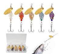 Señuelos Giratorios Pequeños,Cebos Artificiales para Pesca de - Señuelos Vibrantes 5 Unidades Aventuras al Aire Libre para Hombre