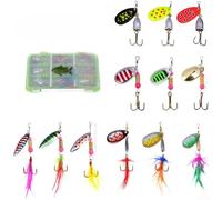 Señuelos giratorios Spinnerbait con lentejuelas reflectantes, aleación de zinc, contrapeso de cobre y montaje de gancho puntiagudo