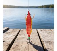 Señuelos LED intermitentes de calamar, 20 g, cebo luminoso de 8 cm con ojos 3D y gancho doble para paraguas, brilla en la oscuridad, para pesca nocturna y orientación de pulpo (rosa)