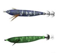 Señuelos luminosos de pesca de calamar de 12 cm, cebo horizontal de camarón brillante con cuentas de traqueteo y ganchos Bkk para pulpo, noche, pesca en el mar, rosa, verde, azul, plástico, metal