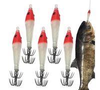 Señuelos Luminosos para Calamar - Juego de 5 Cebos de Fosforescentes de 7 cm | Anzuelos Artificiales realistas para, Trucha, Perca, bagre, mar, Agua Dulce, Lago, Kayak, Noch