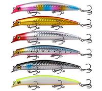 Señuelos Marinos de Pesca - 7 Piezas Flotantes Artificiales, Incluye Spinning, Jig y Anzuelo Triples