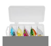 Señuelos para bar - 5 piezas cebo para bagre con anzuelos - Cebos de lentejuelas duras para agua dulce y salada Río Kayak Trucha Rive Berge Gato Lago Tren Lotte Perche