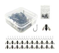 Señuelos para Moscas atrayentes de Peces: Surtido de 20 Moscas con Anzuelo, Cebo para Trucha arcoíris, serpentinas para lucios, húmedas para Trucha, Juego de Profesional de Acero al Carbo