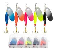 Señuelos para Pesca - 5 Piezas de Anzuelos Metálicos con Lentejuelas Artificiales - Juego de Cebos Artificiales,para Ríos, Arroyos, Aguas Saladas, Aguas Dulces, Bass, Truchas, Botes y Lagos