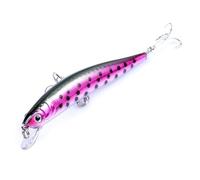 SeñUelos Pesca 1 señuelo de Pesca Minnow de 10 cm y 8,5 g, Flotante, Wobblers, Cebo Duro con Ojos 3D, crankbait Artificial for lubina, Lucio y swimbait. SeñUelos De Pesca(A)