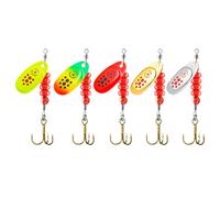 Señuelos Spinner para la del Bass Negro - Señuelo Flexible para Bar Trucha Lucio 5 Piezas | Equipo Ligero Colores Vives en Caja para Hombres Pescadores de Agua Dulce y Salada