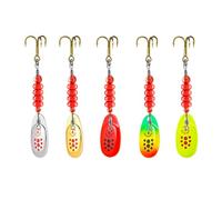 Señuelos Spinner para la pesca del Black Bass - Kit de 5 señuelos Spinner - Señuelos vívidos carcasa dirigida a Trucha Lucio Marigane Dorado Agua Mar Lago