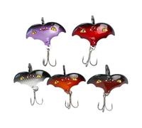 Señuelos Swim Bait,5 Piezas Señuelos de Pesca - Cebo Pesca Diseño Murciélago Secuencias Baño Galvánico para Lanzamientos Largos Agua Dulce y Salada Siluro Perca Lucioperca para