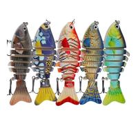 Señuelos Swimbait de | Señuelo articulado de Varios segmentos de imitación de Presa | Swimbaits Lenta,para Agua Dulce Agua Salada Hielo ribera Camping Estanque Kayak Perca Trucha Gato sappie